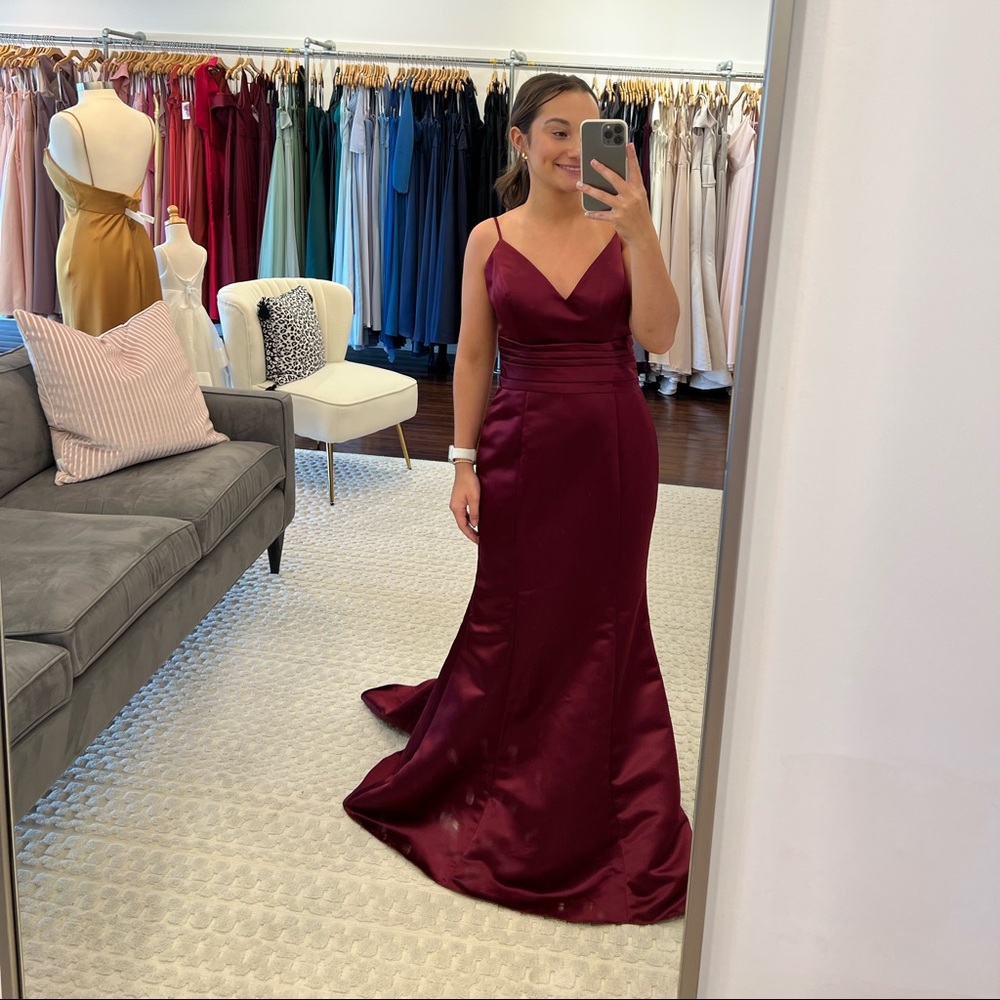 Elegant Burgundy Evening Gown